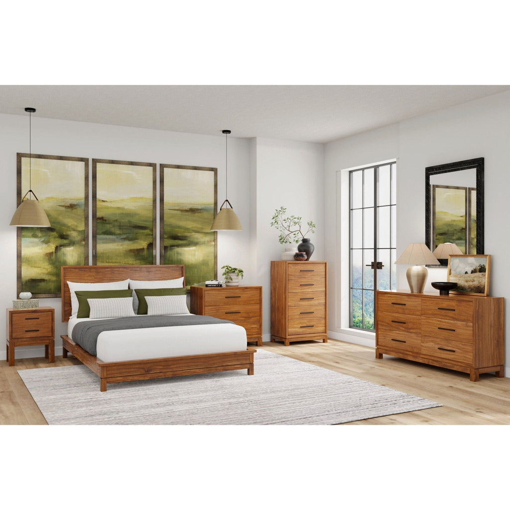 Nova Platform Bed - Honey Maple