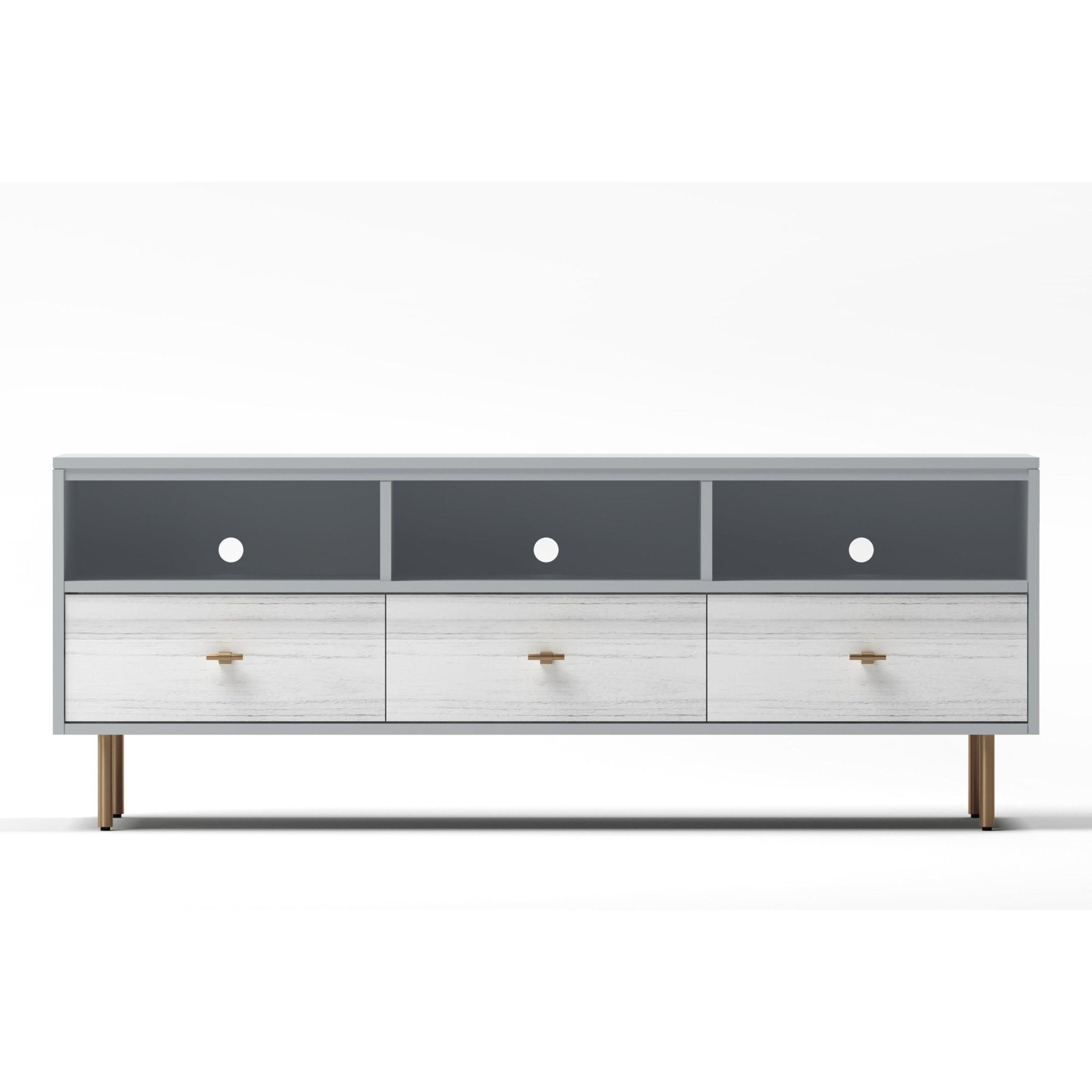 Saige TV Console, Weathered White