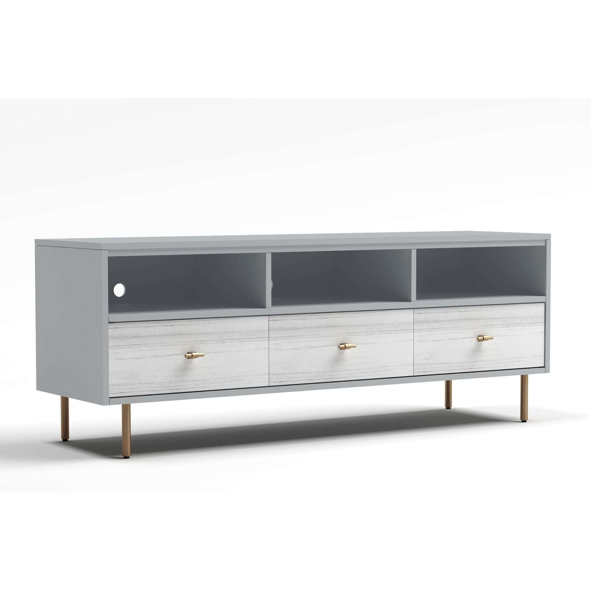 Saige TV Console, Weathered White