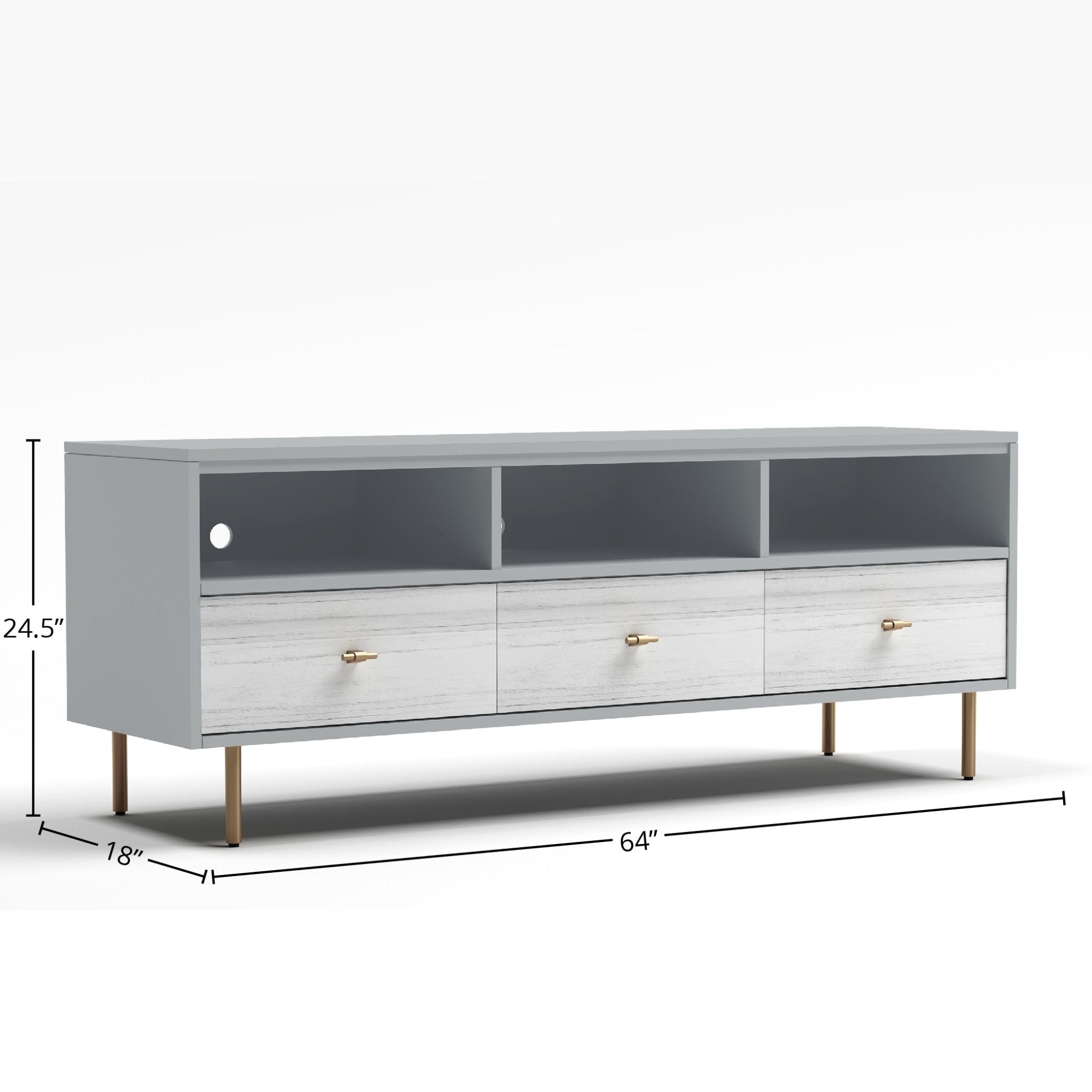 Saige TV Console, Weathered White